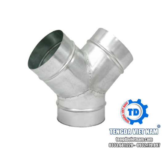 Y ỐNG GIÓ TRÒN TÔN MẠ KẼM – PHỤ KIỆN CHIA NHÁNH HỆ THỐNG HVAC – 镀锌圆形风管Y型三通配件