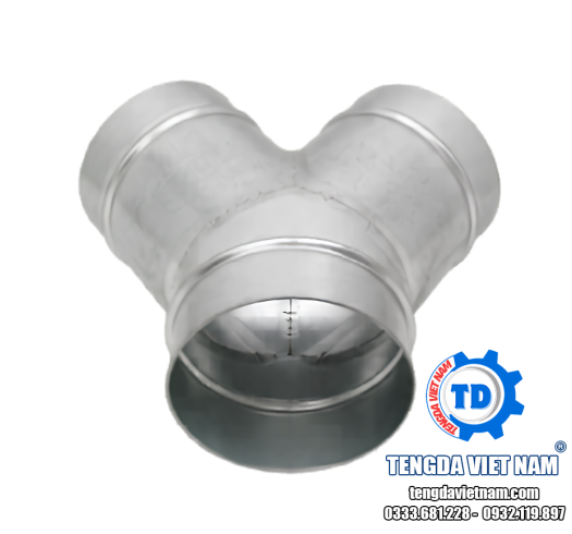 Y ỐNG GIÓ TRÒN TÔN MẠ KẼM – PHỤ KIỆN CHIA NHÁNH HỆ THỐNG HVAC – 镀锌圆形风管Y型三通配件