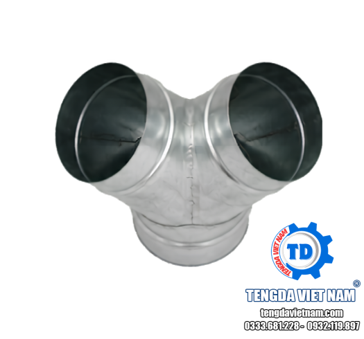 Y ỐNG GIÓ TRÒN TÔN MẠ KẼM – PHỤ KIỆN CHIA NHÁNH HỆ THỐNG HVAC – 镀锌圆形风管Y型三通配件