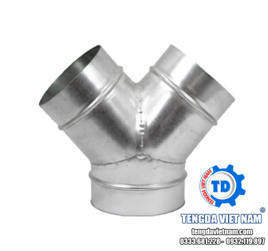 Y ỐNG GIÓ TRÒN TÔN MẠ KẼM – PHỤ KIỆN CHIA NHÁNH HỆ THỐNG HVAC – 镀锌圆形风管Y型三通配件